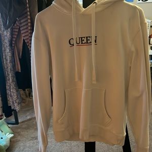 Queen band white hoodie